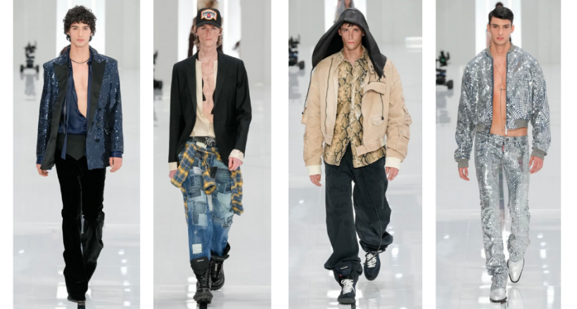 Dsquared2 Thu-Đông 2024: Từ phong cách bụi bặm đường phố đến lấp lánh sàn nhảy