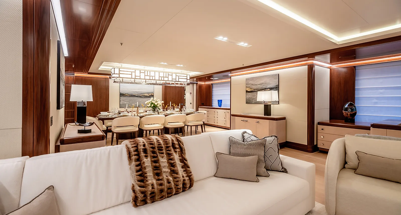 Ngắm nhìn nội thất trang nhã, sang trọng trên siêu du thuyền Calex 67m nhà Benetti