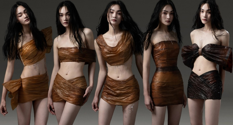 Váy làm bằng con giấm của Việt Nam xuất hiện tại Tuần lễ thời trang London