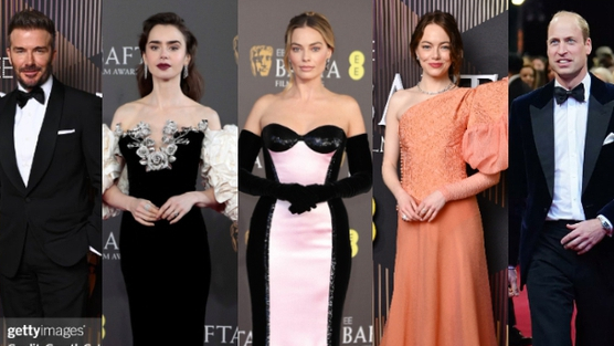 Thảm đỏ BAFTA: "Bạch Tuyết" Lily Collins đụng độ "Barbie" Margot Robbie, David Beckham - Hoàng tử William phong độ dẫn đầu dàn sao nam