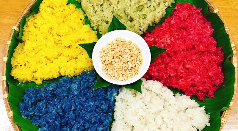 Xôi ngũ sắc – Món ăn ngon đậm đà bản sắc dân tộc của người Tày – Nùng
