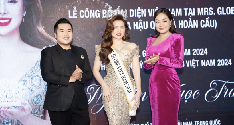 Hoa hậu Hoàng Thanh Nga tài trợ vương miện cho Mrs Globe Vietnam 2024 Nguyễn Ngọc Trang