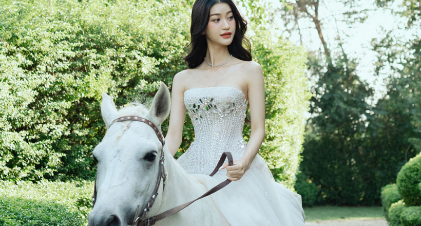 Mỹ nhân The Face Vietnam Hoàng Ngân hóa công chúa cổ tích bên ngựa trắng