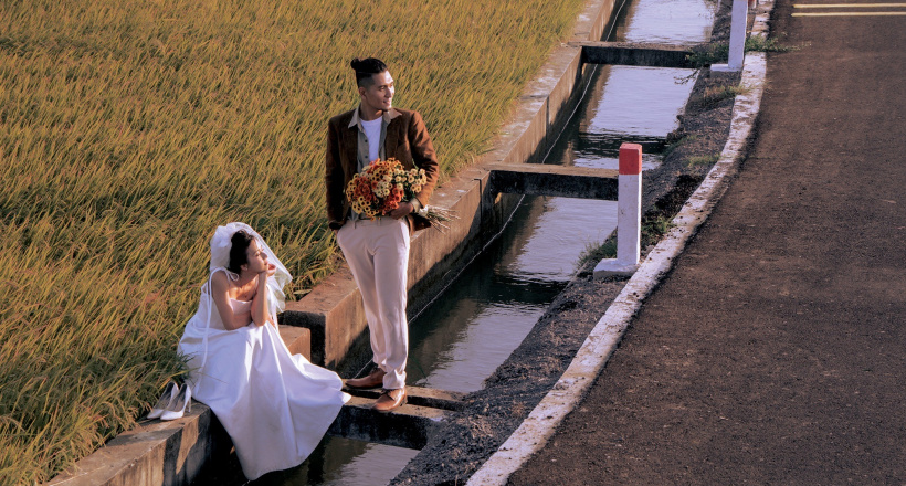 Cặp đôi chụp ảnh cưới tuyệt đẹp trên cánh đồng lúa "hot" nhất MXH