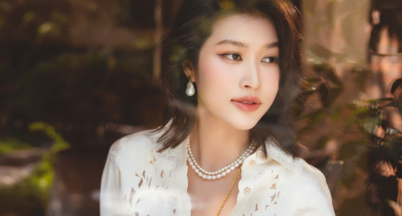 Hoa Hậu Đoàn Thiên Ân hoá tiểu thư tài phiệt với thời trang Lê Thanh Hòa