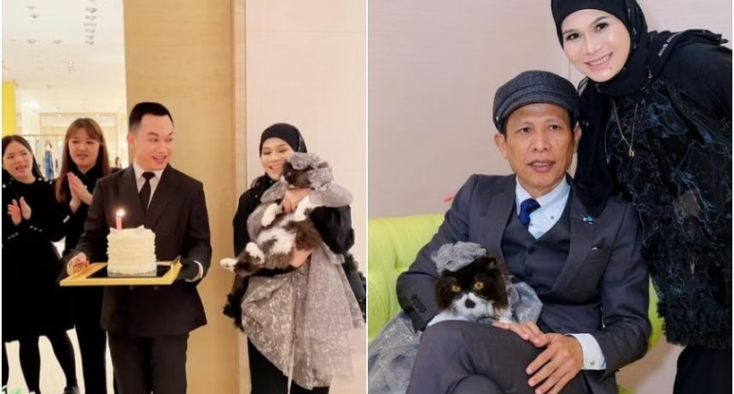 Thương gia Malaysia tổ chức sinh nhật cho mèo ở cửa hàng Louis Vuitton