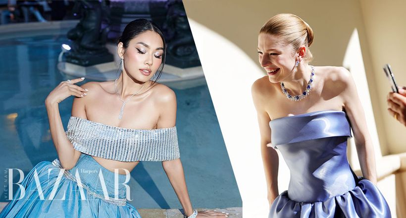 Thảo Nhi Lê,và sao Euphoria Hunter Schafer lăng xê đầm sóng nước tại Cannes