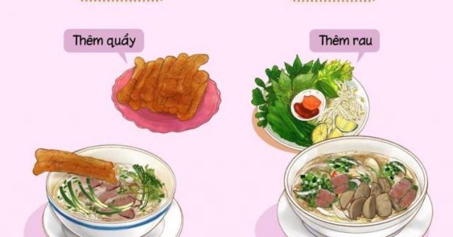 Thú vị với bộ hình so sánh phong cách phở 2 miền Nam, Bắc