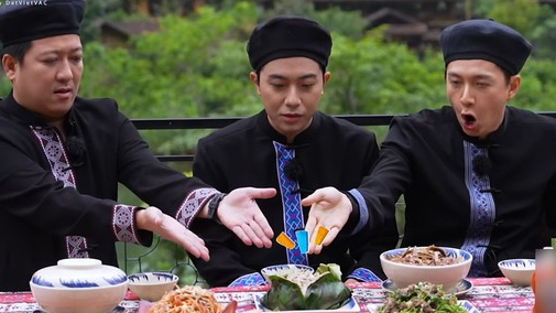 Trường Giang, Ngô Kiến Huy "mắt tròn mắt dẹt" trước bữa ăn của 2 Ngày 1 Đêm: Có gì mà bất ngờ tới vậy?