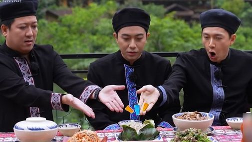 Trường Giang, Ngô Kiến Huy "mắt tròn mắt dẹt" trước bữa ăn của 2 Ngày 1 Đêm: Có gì mà bất ngờ tới vậy?