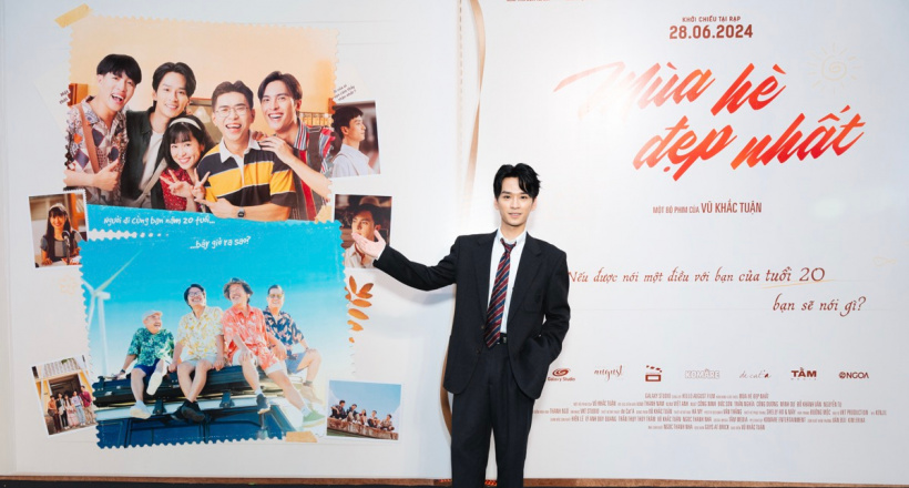 Diễn viên Trần Nghĩa gây chú ý tại buổi ra mắt phim Mùa hè đẹp nhất