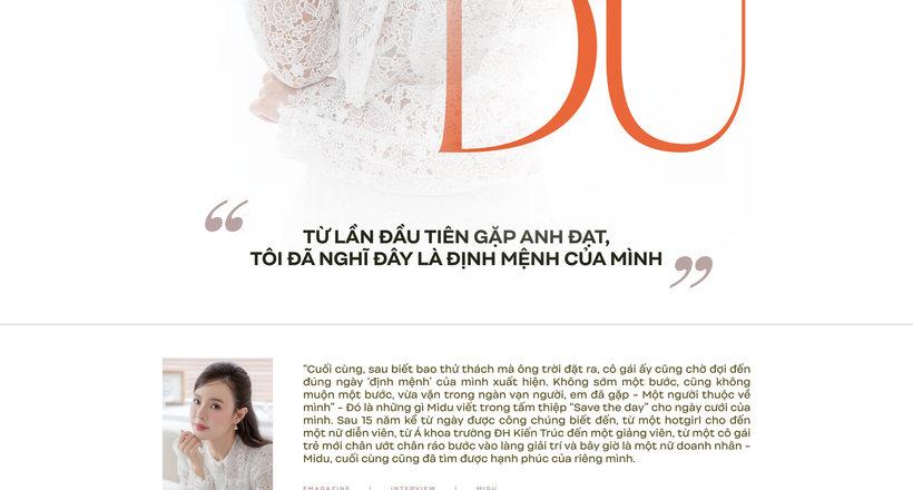 Midu: “Từ lần đầu tiên gặp anh Đạt, tôi đã nghĩ đây là định mệnh của mình”