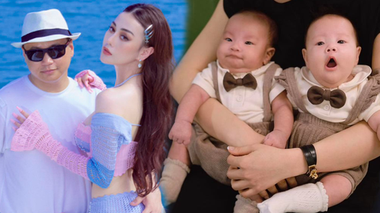 Cặp sinh đôi nhà shark Bình - Phương Oanh: Vừa chào đời đã "gây sốt", 2 tháng tuổi đã có nhiều biểu cảm tếu táo
