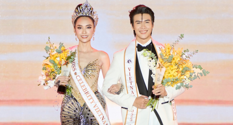 Nguyễn Đình Tuấn Kiệt và Trần Trân Mỹ Linh đăng quang Miss & Mister Celebrity Vietnam 2025 