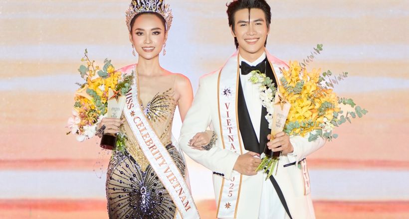 Nguyễn Đình Tuấn Kiệt và Trần Trân Mỹ Linh đăng quang Miss & Mister Celebrity Vietnam 2025