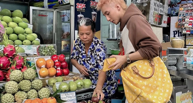 Không chỉ mỗi Sơn Tùng M-TP dùng túi Louis Vuitton đựng trái cây