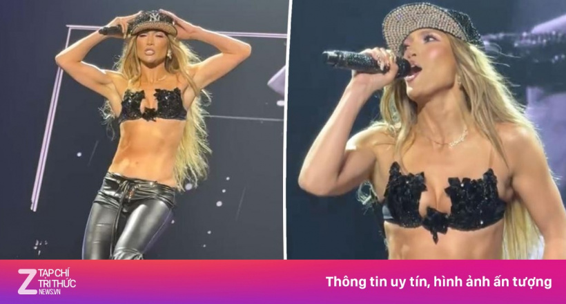 Jennifer Lopez khoe cơ bụng táo bạo