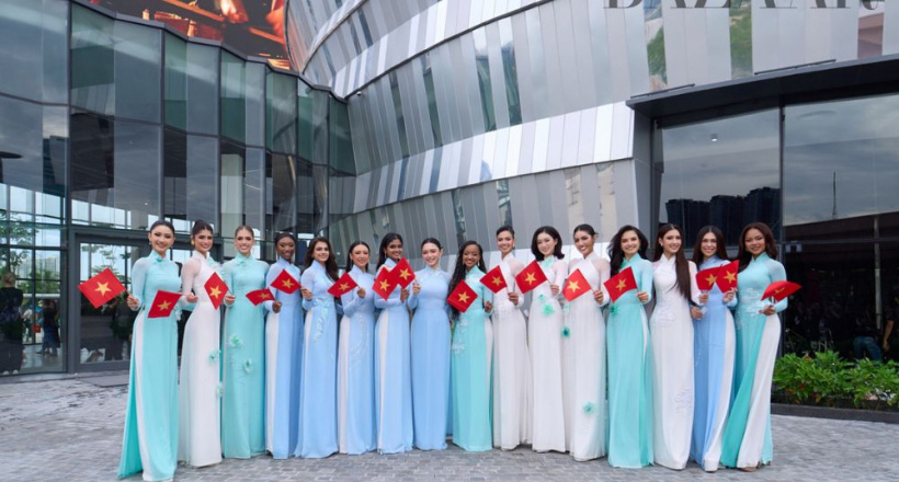 Dàn Hoa Hậu Quốc Tế Miss Cosmo 2025 rạng ngời trong tà áo dài Việt Nam