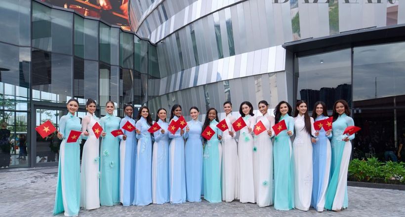Dàn Hoa Hậu Quốc Tế Miss Cosmo 2025 rạng ngời trong tà áo dài Việt Nam