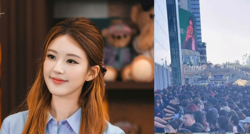 Hàng chục nghìn người đứng chật kín 9 tầng lầu vì Triệu Lộ Tư