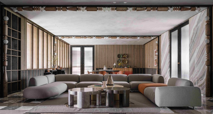 Nhà InGrained: Bức tranh vẽ bằng những vân gỗ