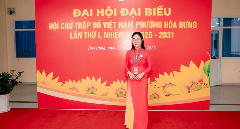 Hoa hậu Hoàng Thanh Nga tham dự Đại hội Hội Chữ Thập Đỏ phường Hoà Hưng nhiệm kỳ 2026 – 2031