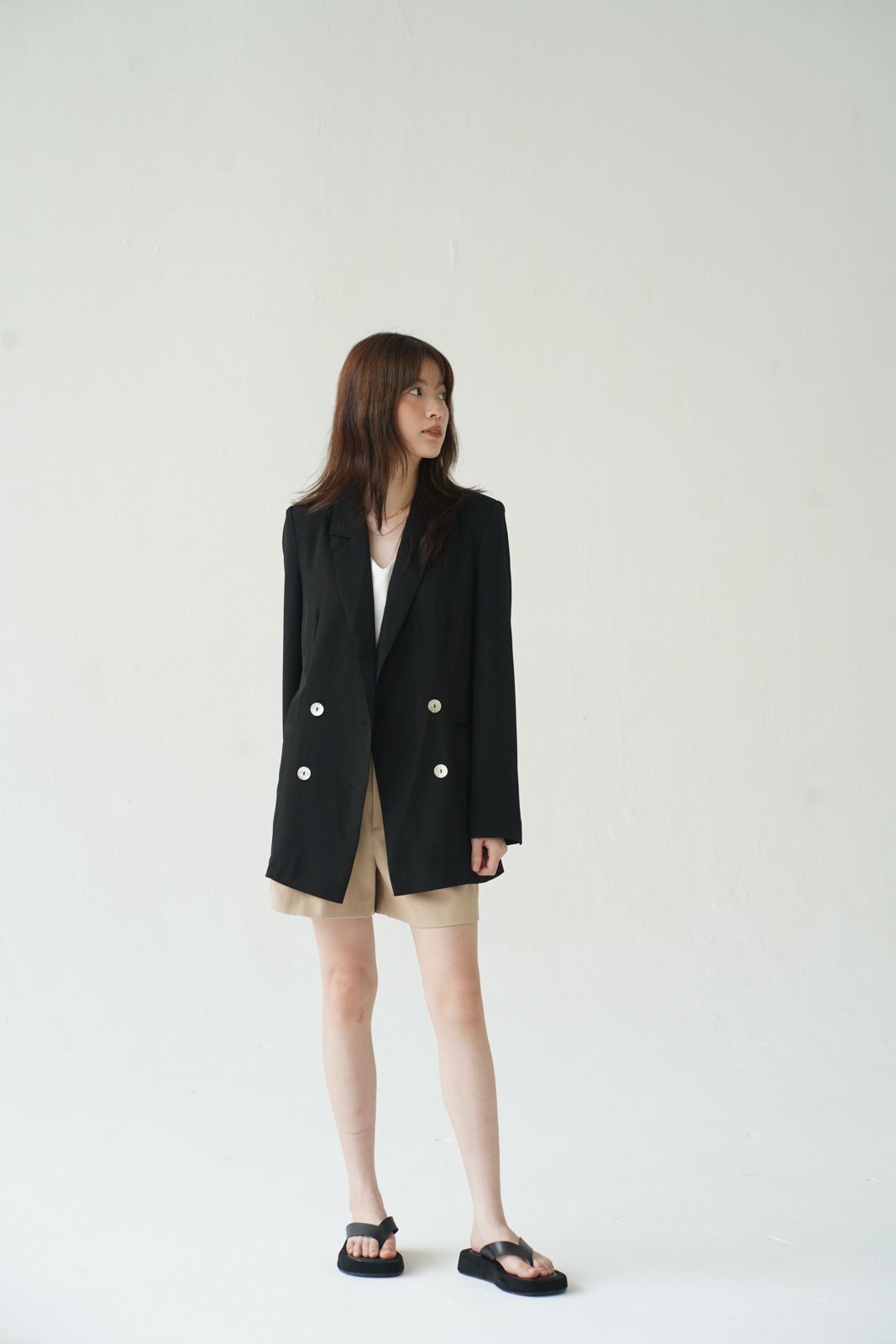blazer đen kaki