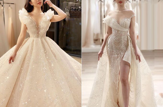 Chiếc váy haute couture 2 trong 1 lấy ý tưởng từ bông calla nở rộ là thiết kế dành riêng cho cô dâu Quản Hà Linh (Hà Nội). Đằng sau thiết kế đẳng cấp này là thông điệp về niềm tin vào tinh yêu thuần khiết của cô dâu và chú rể. Bộ lễ phục được thực hiện trong vòng 6 tháng. Điểm nổi bật của thiết kế là hiệu ứng bắt sáng được phát huy tối đa nhờ chất liệu vải dệt sequin nhập Pháp và 18.000 viên đá Swarovski điểm xuyết trên thân váy.