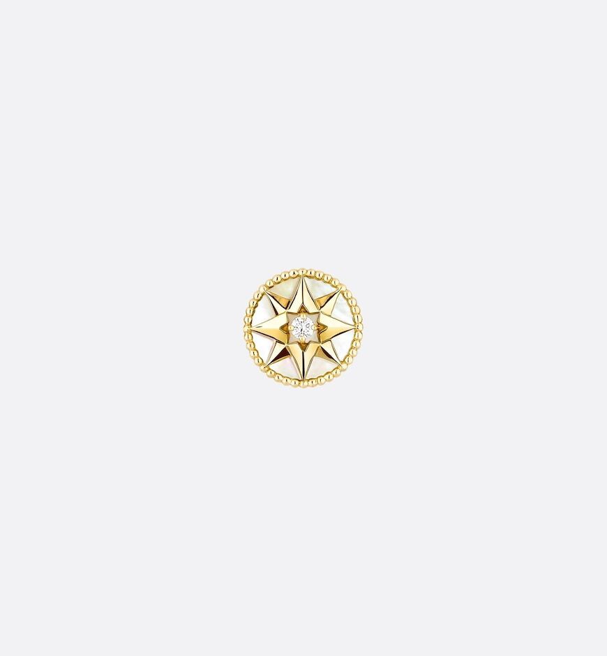 Rose des Vents Earring Yellow Gold, Diamond and Mother-of-pearl | DIOR