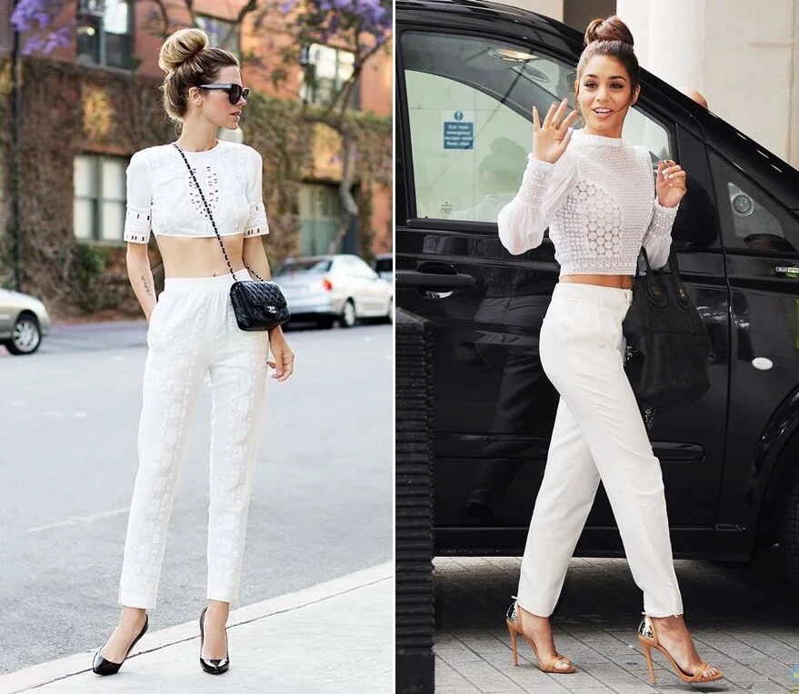 Cách mix quần trắng và áo sao cho sành điệu, thu hút-3