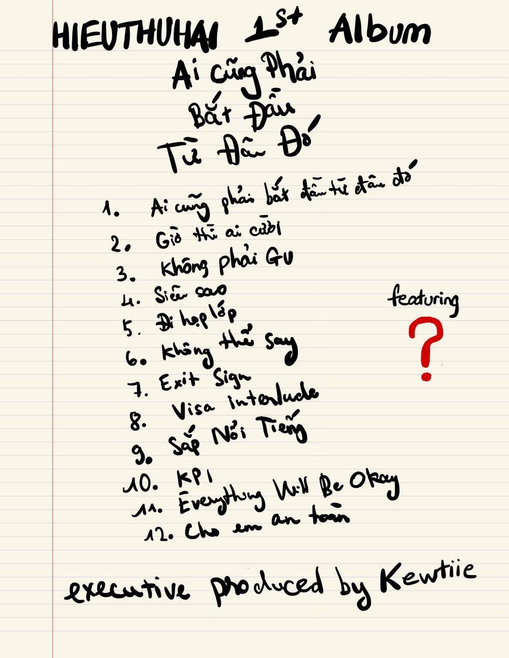 HIEUTHUHAI "thả xích" các tracklist cho album mới.
