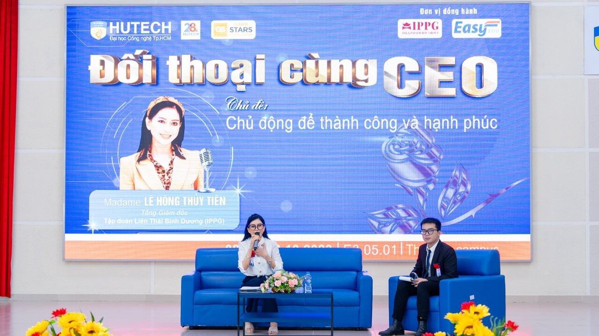 Doanh nhân Lê Hồng Thuỷ Tiên tham gia chương trình Đối thoại cùng CEO tại HUTECH