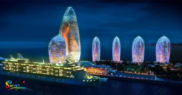 Vịnh Tam Á về đêm.