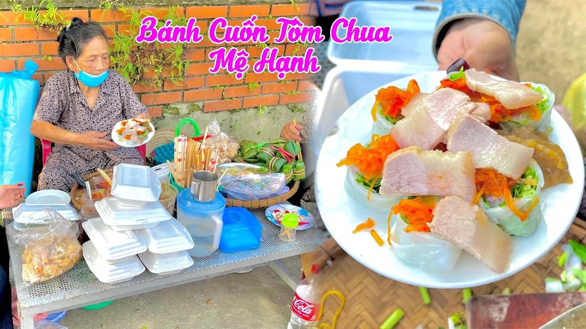 Bánh ướt cuốn tôm chua Huế