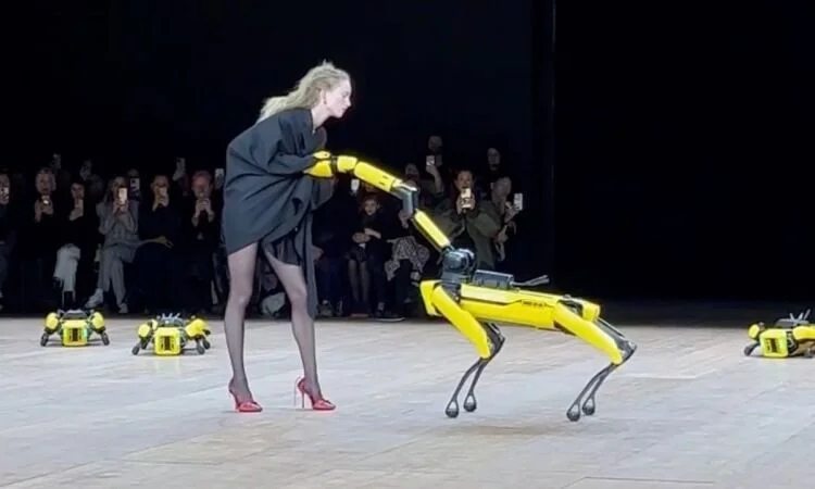 Chó robot lột đồ người mẫu
