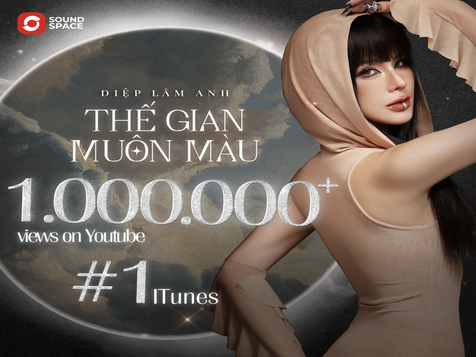 Thế gian muôn màu của Diệp Lâm Anh cán mốc 1 triệu lượt xem trên youtube