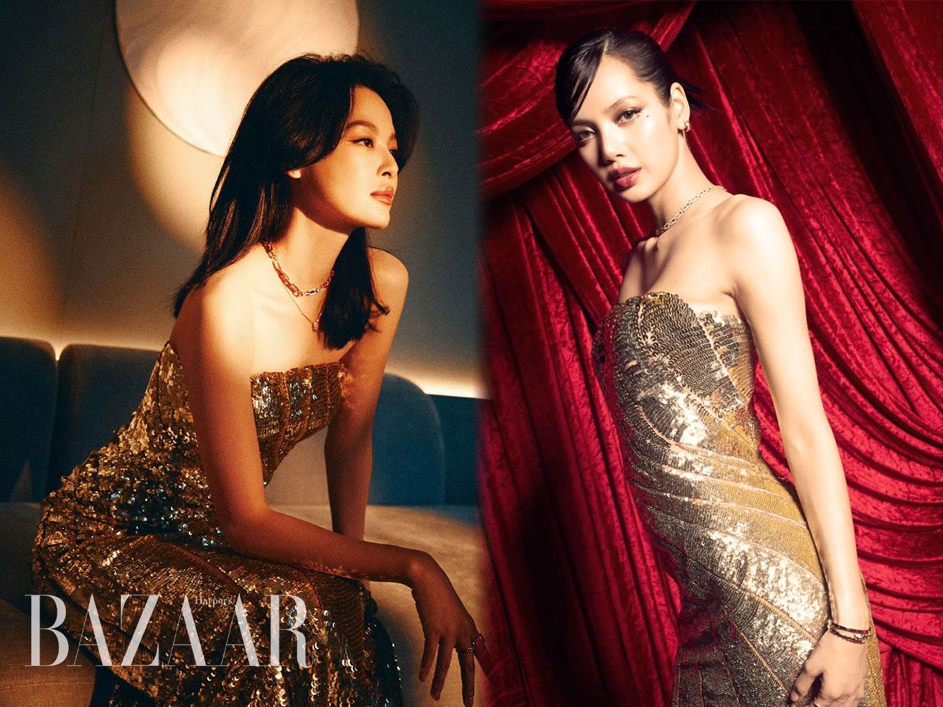 Lisa (BLACKPINK) và Tân Chỉ Lôi đụng váy Oscar De La Renta