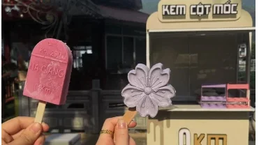 Món kem 'cột mốc Km số 0' vừa xuất hiện đã gây sốt ở Hà Giang