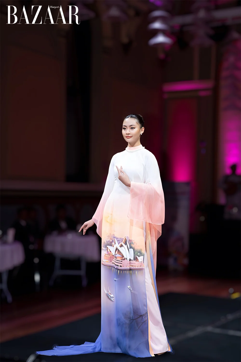 Áo dài lụa ombre