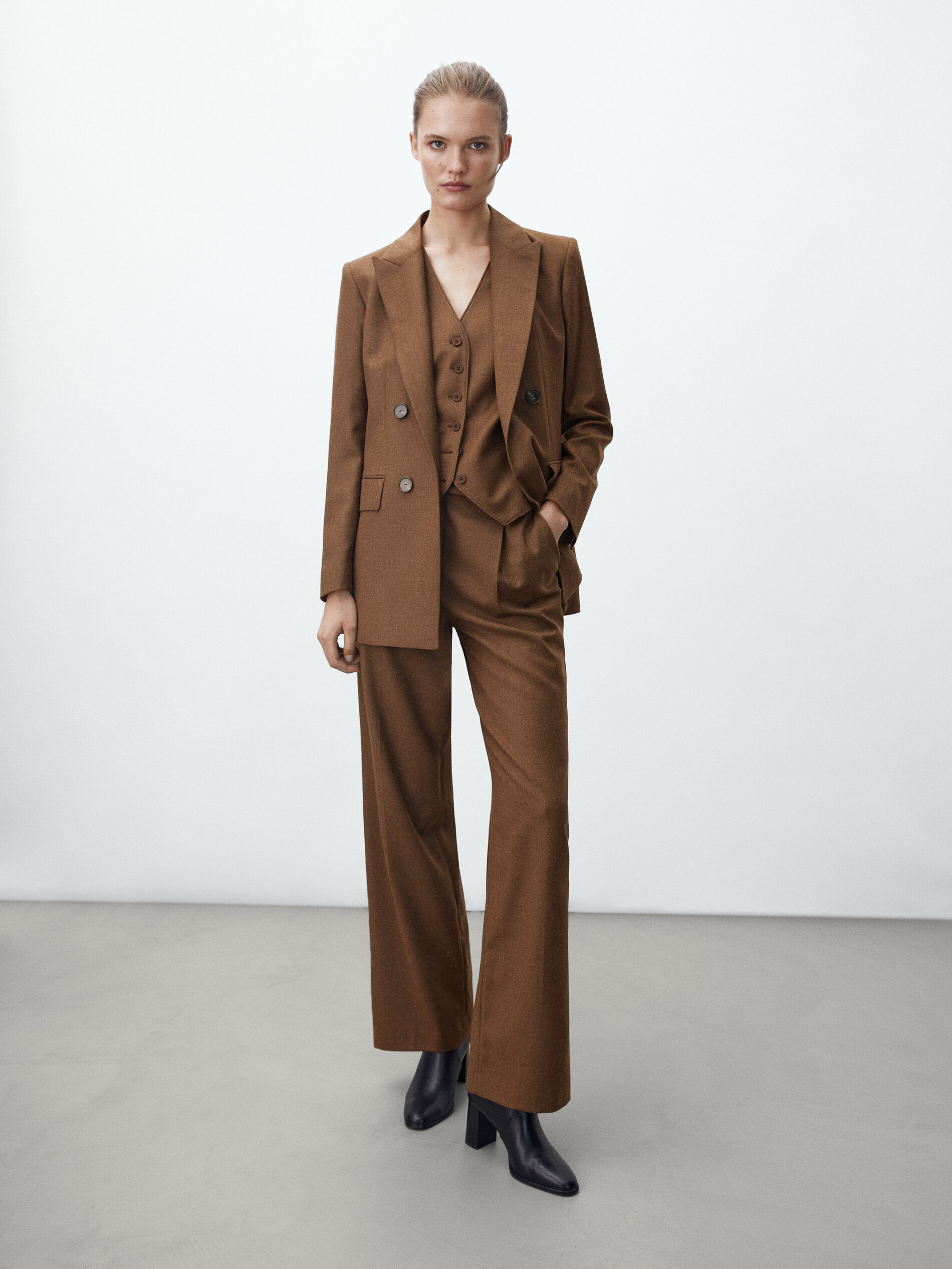 suit kaki Massimo Dutti