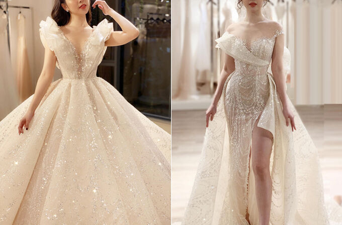 Chiếc váy haute couture 2 trong 1 lấy ý tưởng từ bông calla nở rộ là thiết kế dành riêng cho cô dâu Quản Hà Linh (Hà Nội). Đằng sau thiết kế đẳng cấp này là thông điệp về niềm tin vào tinh yêu thuần khiết của cô dâu và chú rể. Bộ lễ phục được thực hiện trong vòng 6 tháng. Điểm nổi bật của thiết kế là hiệu ứng bắt sáng được phát huy tối đa nhờ chất liệu vải dệt sequin nhập Pháp và 18.000 viên đá Swarovski điểm xuyết trên thân váy.