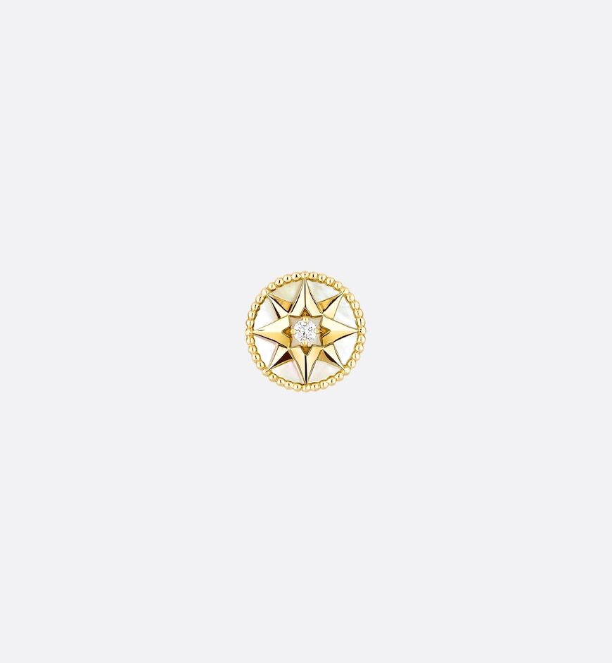 Rose des Vents Earring Yellow Gold, Diamond and Mother-of-pearl | DIOR