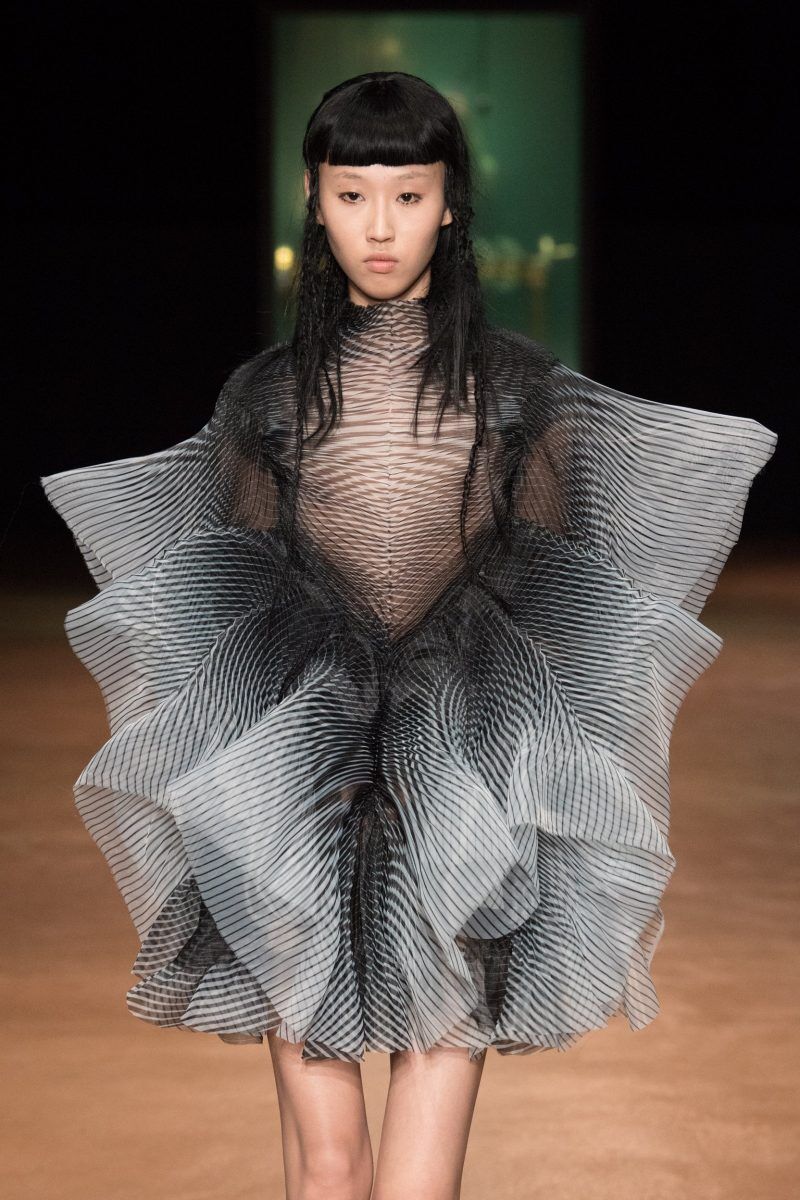 Các thiết kế của Iris Van Herpen được lấy cảm hứng từ ranh giới mờ ảo giữa thiên đường và thế giới ngầm, giữa những điều tiêu cực và tích cực.