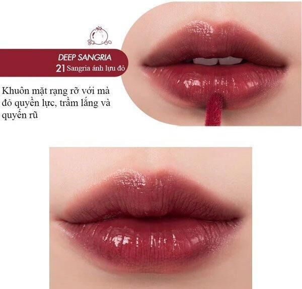 Romand Juicy Lasting Tint 21 – Deep Sangria sắc đỏ mận quyến rũ