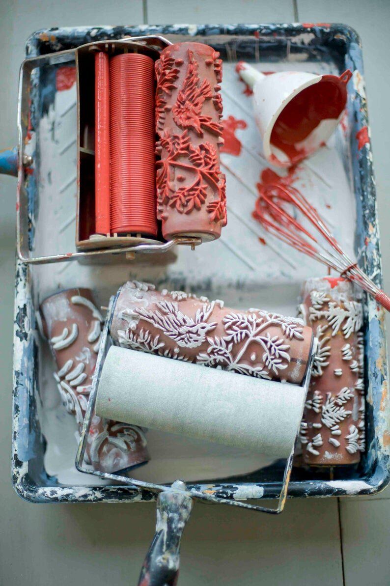 Tự tay làm mới không gian cùng con lăn sơn hoa văn đẹp, sang như dùng giấy dán tường-7