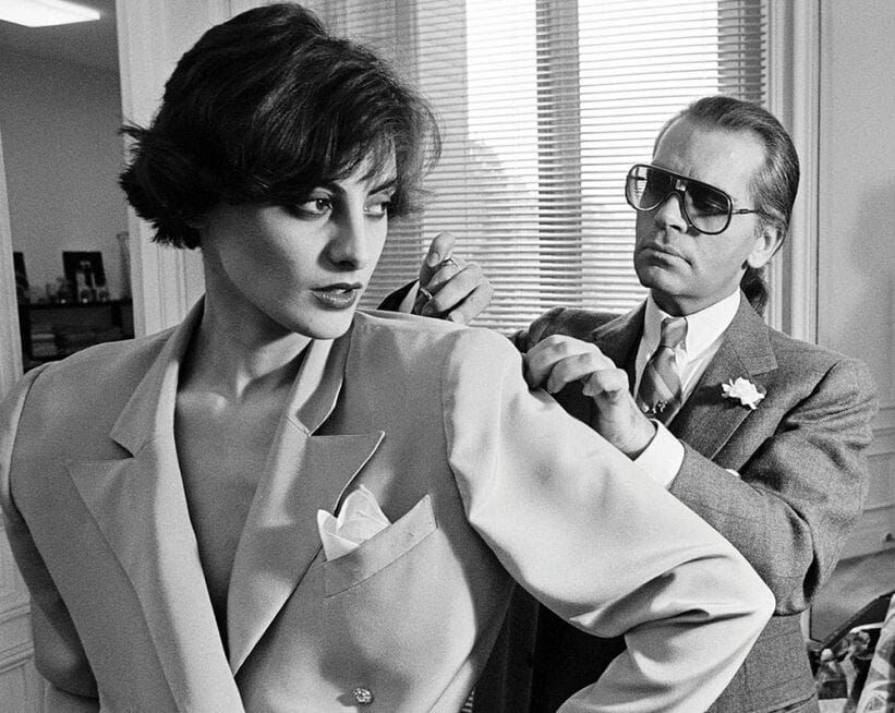 Ines de la Fressange và Karl Lagerfeld
