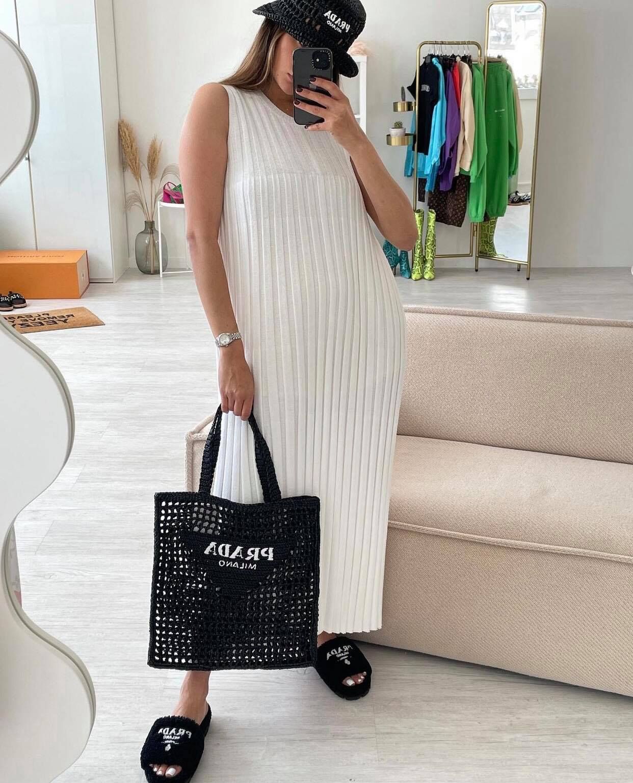 Prada Raffia Tote