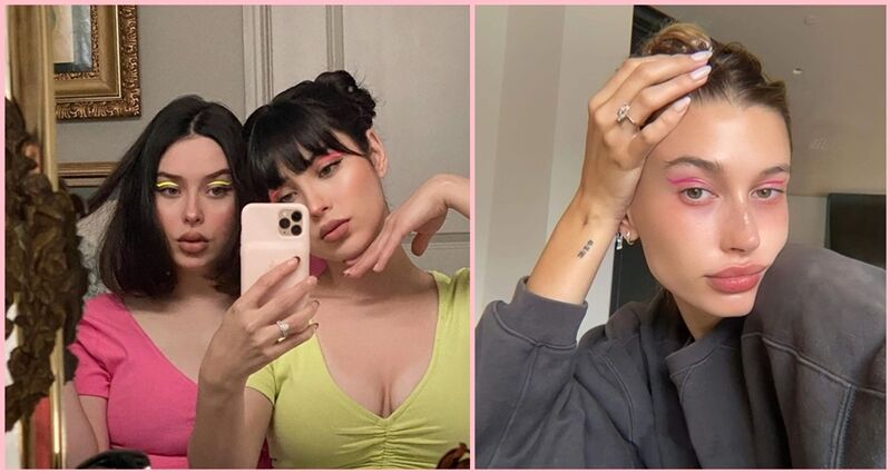 Kẻ mắt neon rực rỡ như Hailey Bieber và Rosé-6