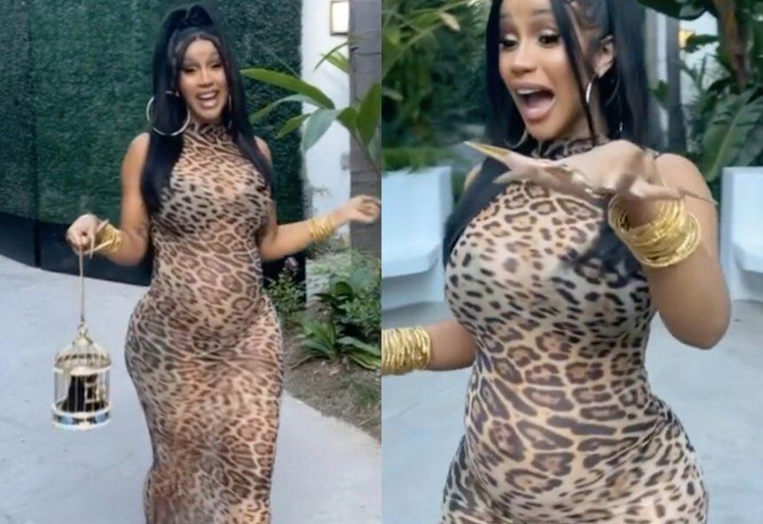 Cardi B diện đầm ôm sát, khoe dáng thon gọn sau sinh-7