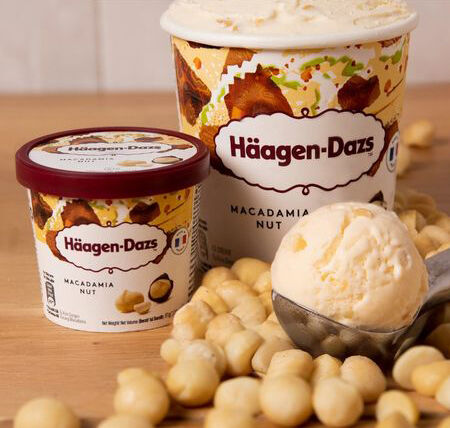 Kem Häagen-Dazs vị hạt Macadamia hộp vừa 473ml - thucphamplaza.com
